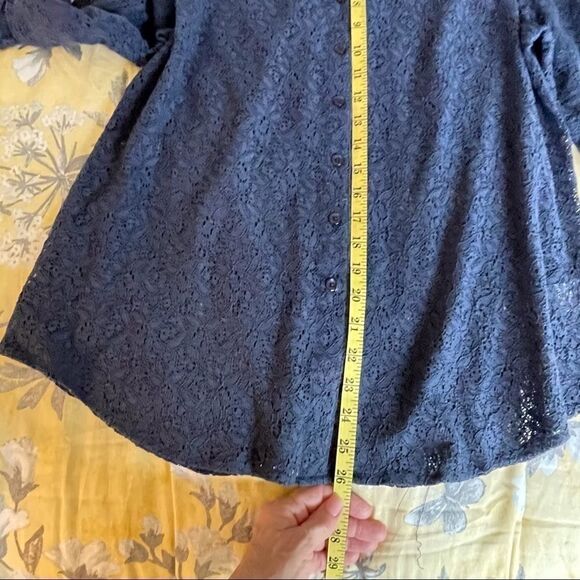 Coldwater‎ Creek Blue Eyelet Lace Blouse - Medium - Picture 9 of 12